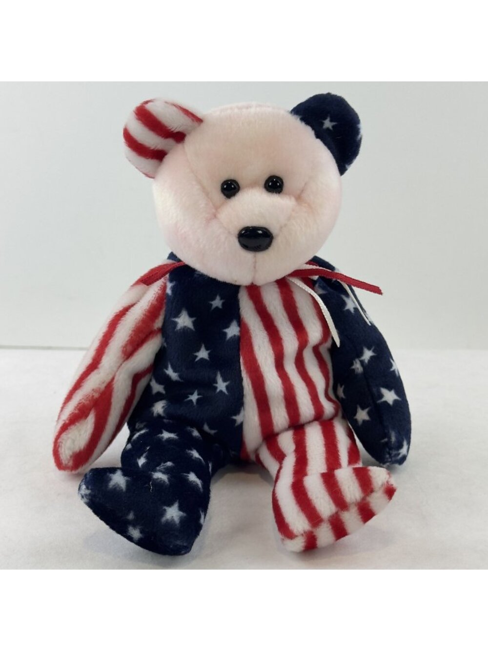 Ty Beanie Baby "Spangle" 1999 American Flag Bear Plush Stars & Stripes 8 Inches